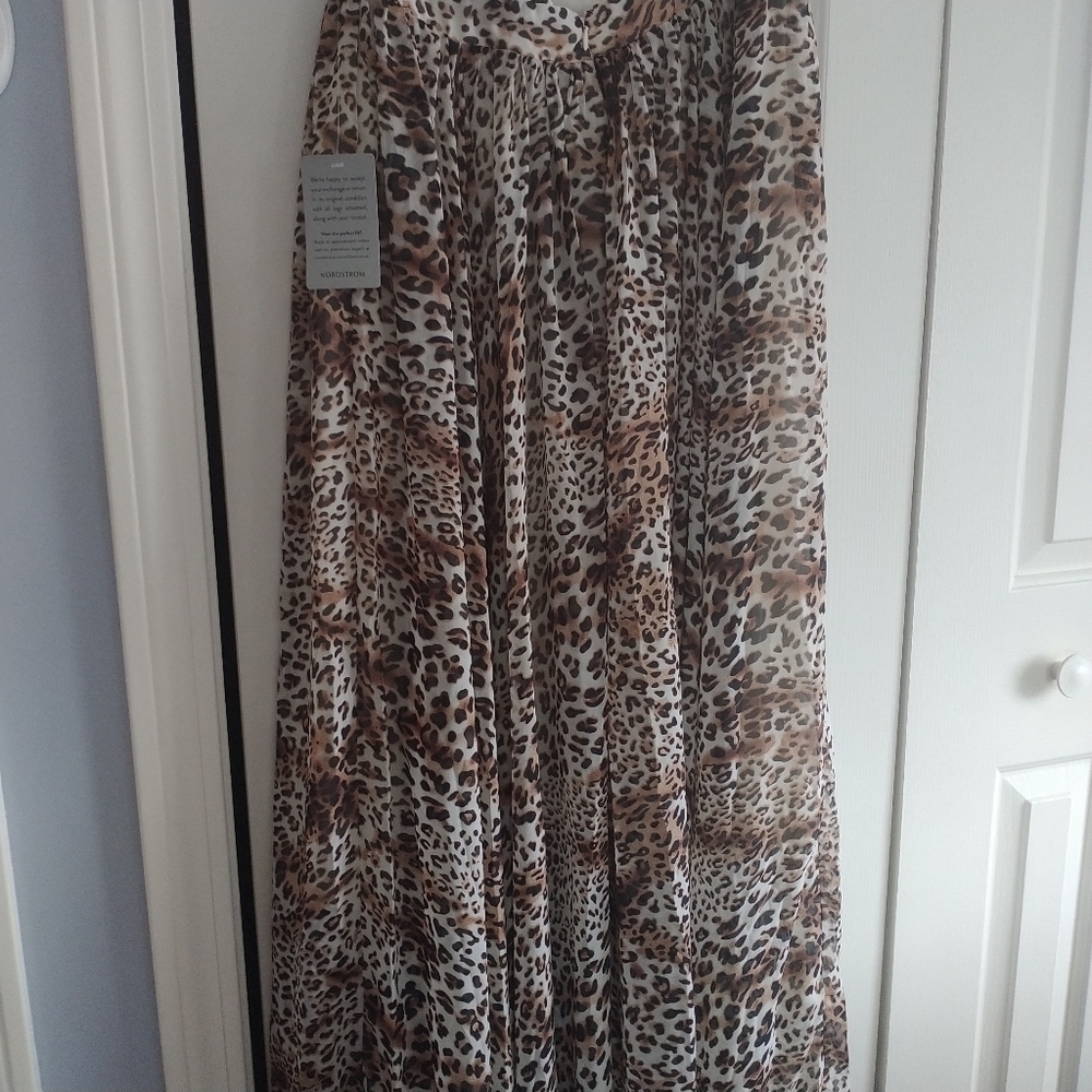 Nordstrom Meghan LA Enchanted Garden Leopard Print Maxi Dress XL - Picture 7 of 13